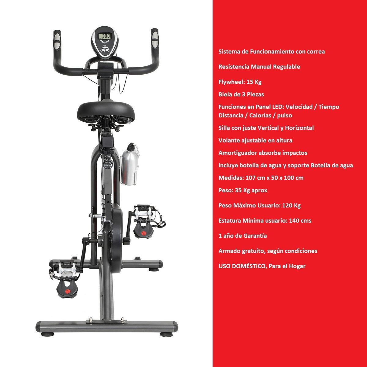 BODYTRAINER - Bicicleta Spinning de correa SPN 450B