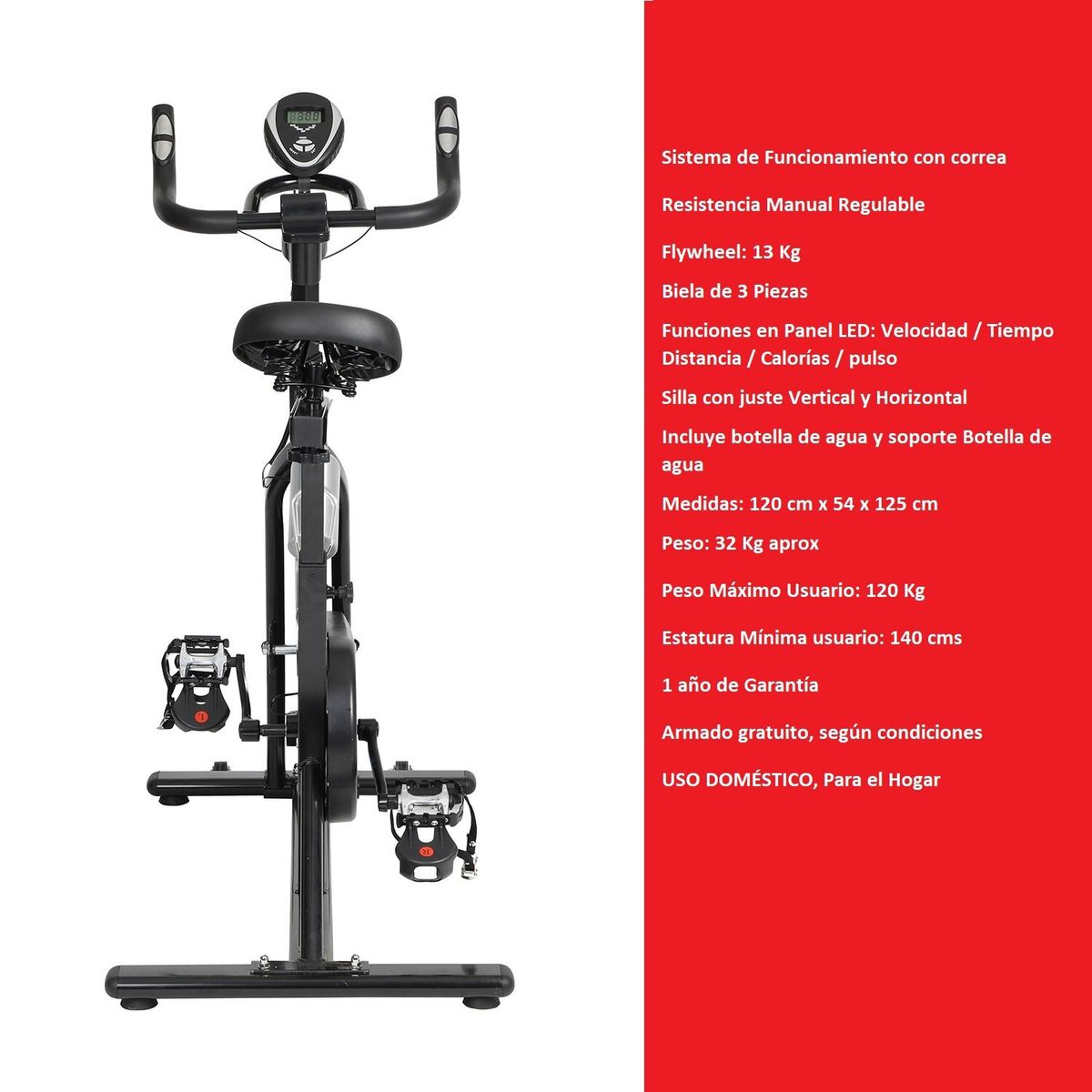 BODYTRAINER - Bicicleta Spinning de correa SPN 400B
