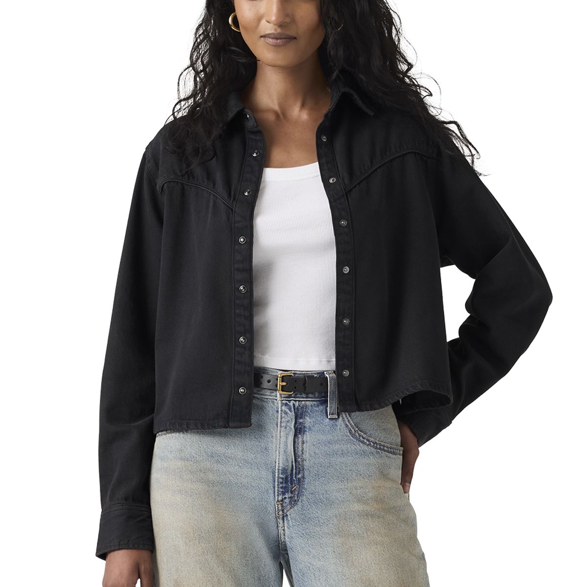 LEVIS - Blusa Mujer Logan Tencel Shacket Negro Levis