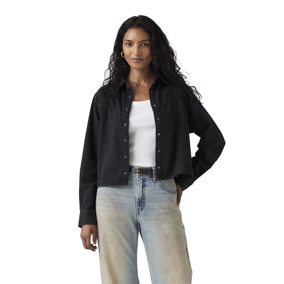 LEVIS - Blusa Mujer Logan Tencel Shacket Negro Levis