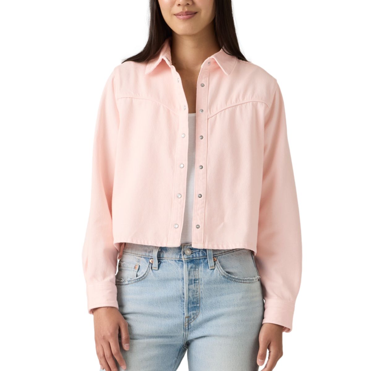 LEVIS - Blusa Mujer Logan Tencel Shacket Rosado Levis