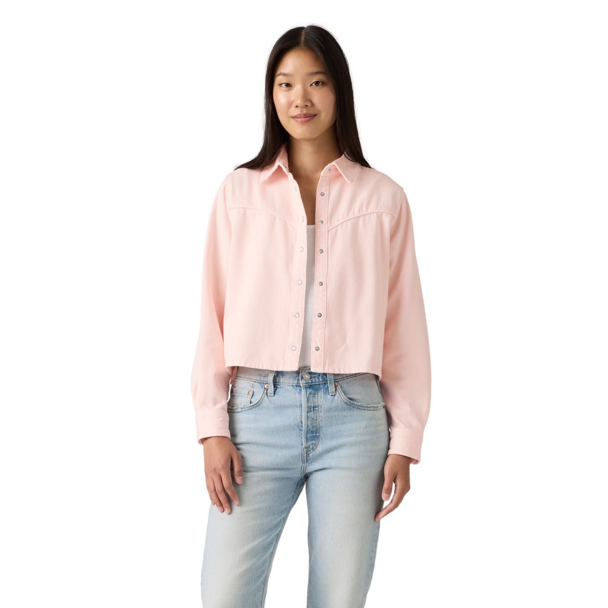 LEVIS - Blusa Mujer Logan Tencel Shacket Rosado Levis