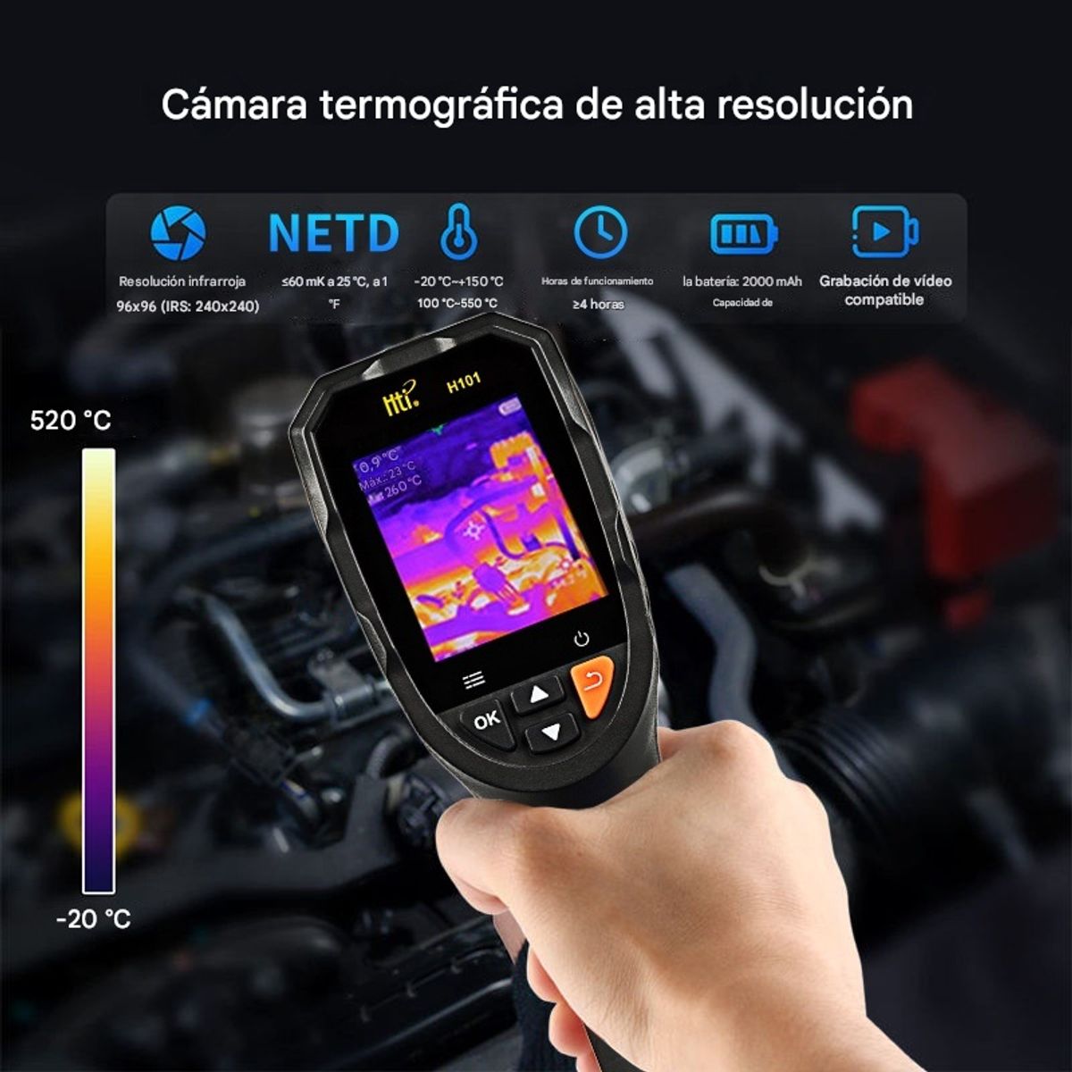 HTI - Cámara De Imágenes Térmicas Profesional HTI HT-H101 240x240