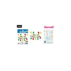GENERICO - Set de globos látex y guirnalda de autos cars con luz 12pcs