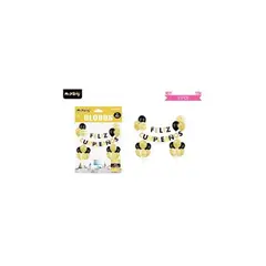 GENERICO - Set de globos látex y guirnalda negro y dorado 21pcs