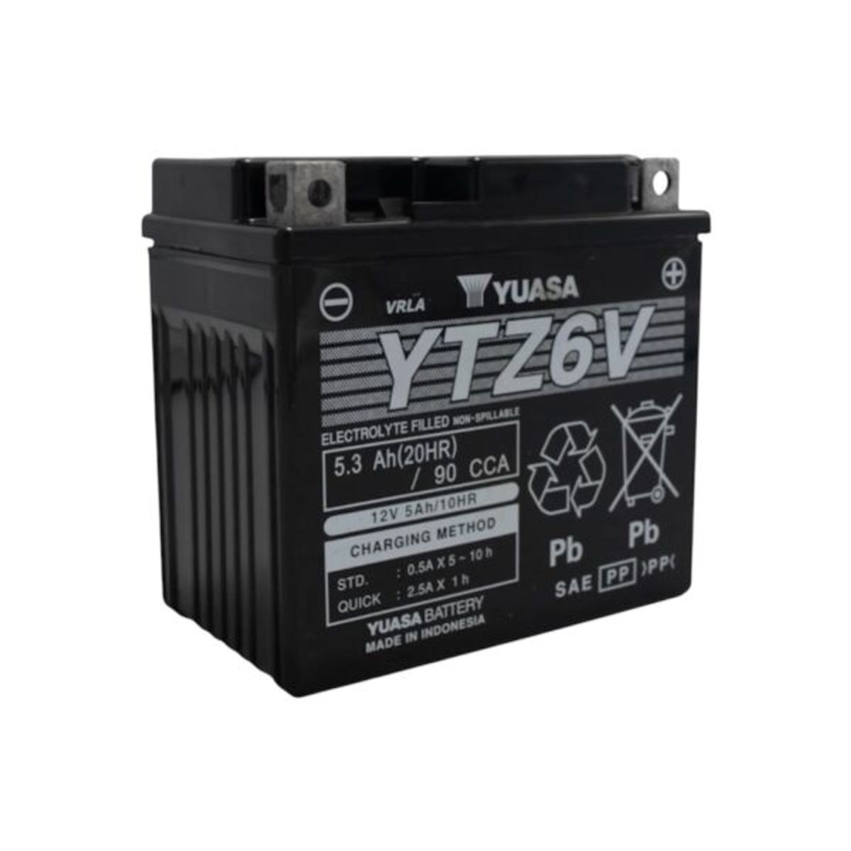 YUASA - Bateria para Moto YTZ6V 5 Ah 90 CCA
