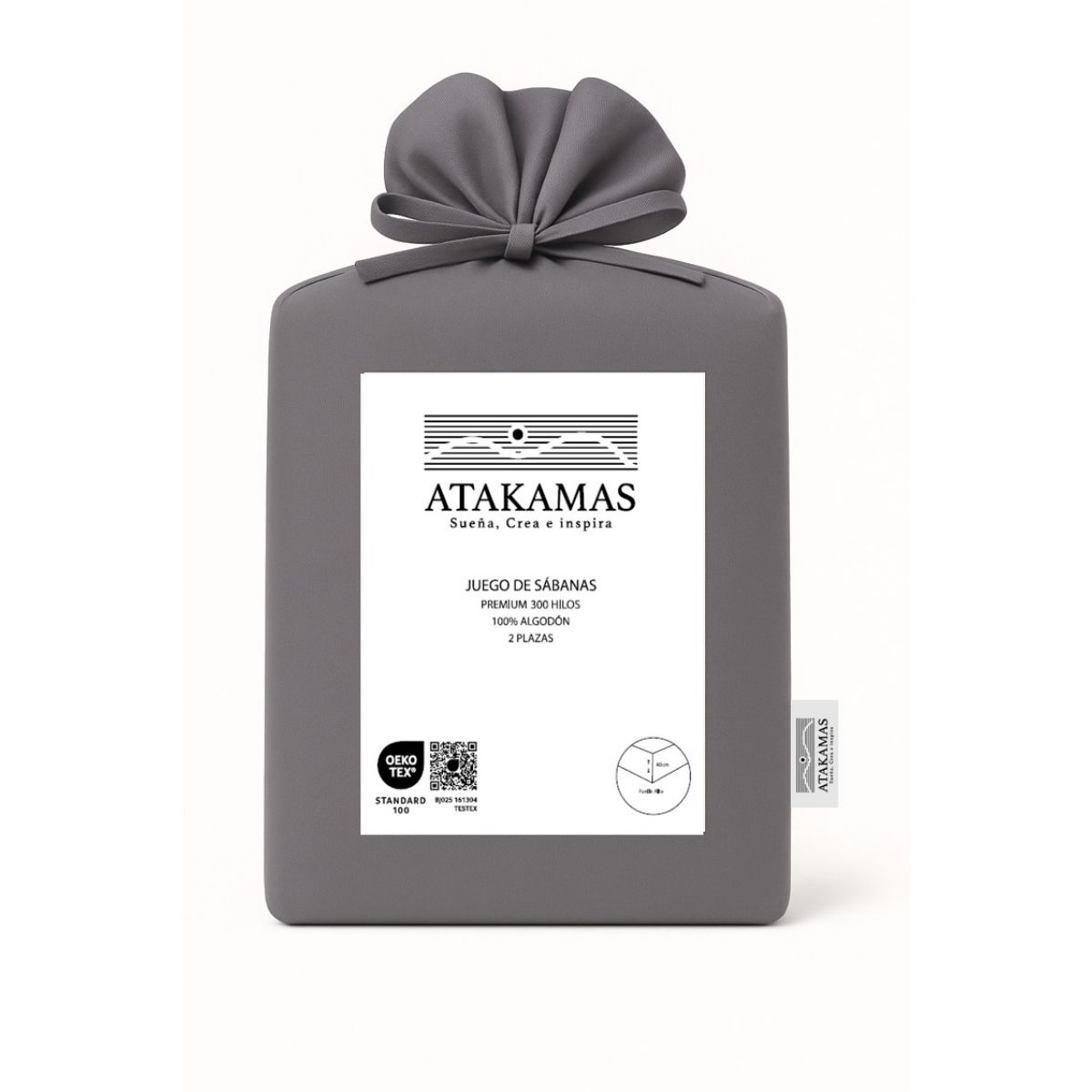 ATAKAMAS - Juego de Sábanas Atakamas 300 Hilos - 100% Algodón 2 Plazas