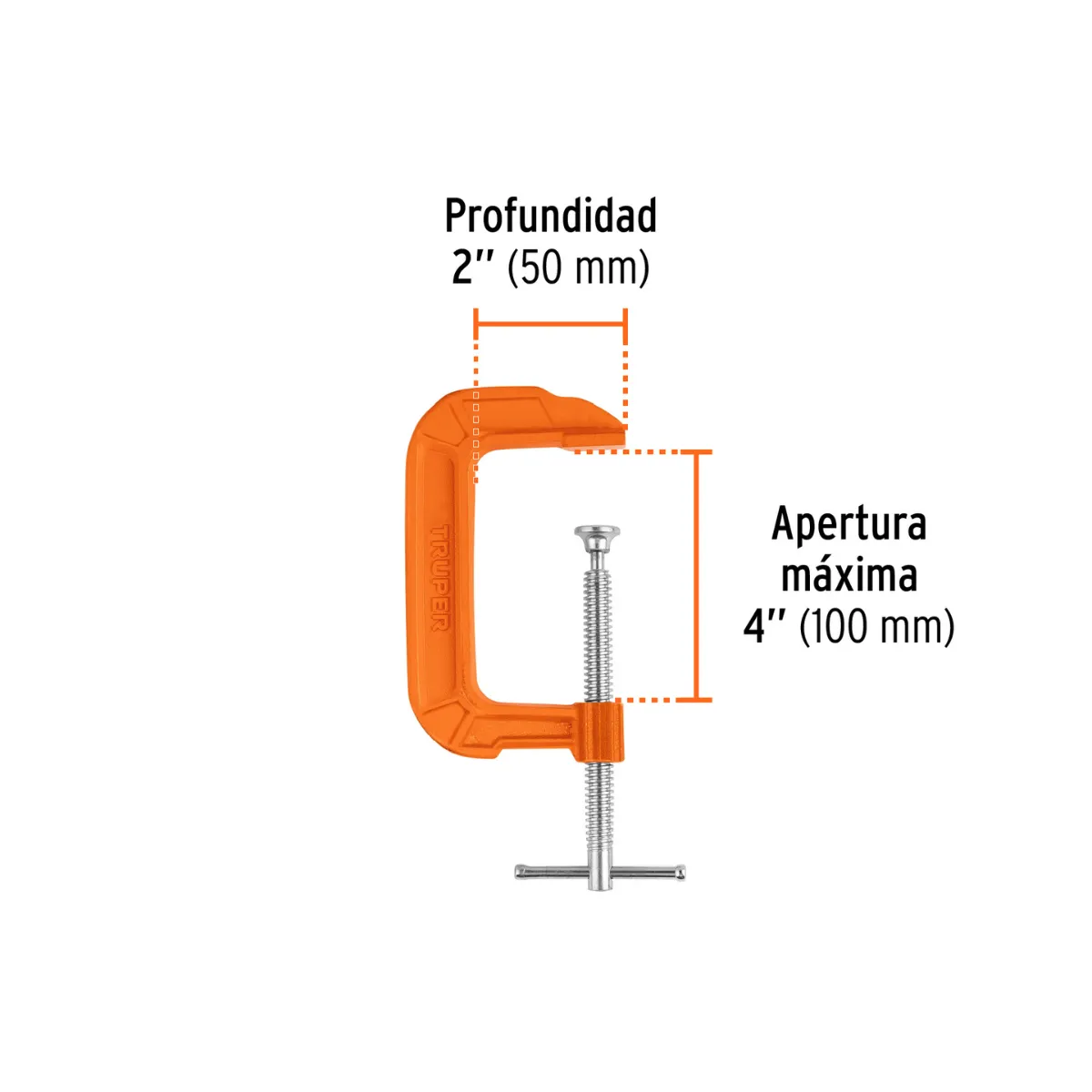 TRUPER - Prensa Carpintero 4 Pulgadas Tipo C Truper