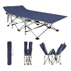 OKAY - Cama Plegable Portátil Para Camping Portátil Ligera Azul