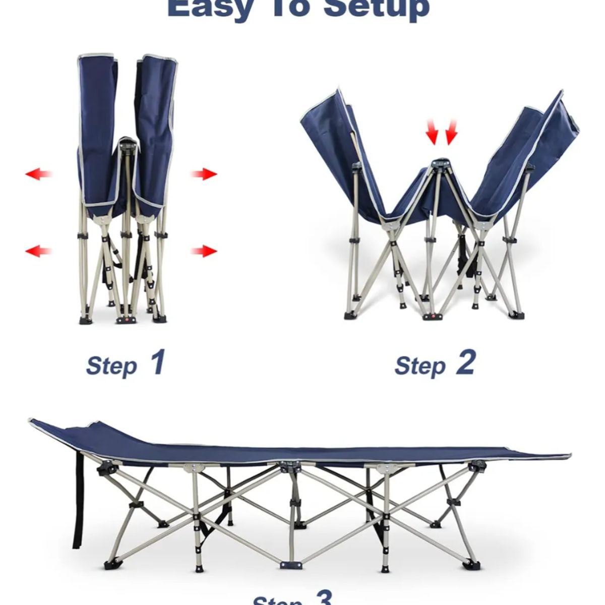 OKAY - Cama Plegable Portátil Para Camping Portátil Ligera Azul