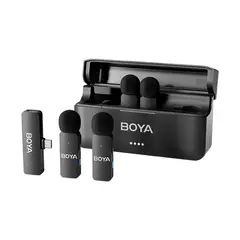 BOYA - Micrófono inalámbrico V4U 4 micrófonos 1 receptor compatible USB C