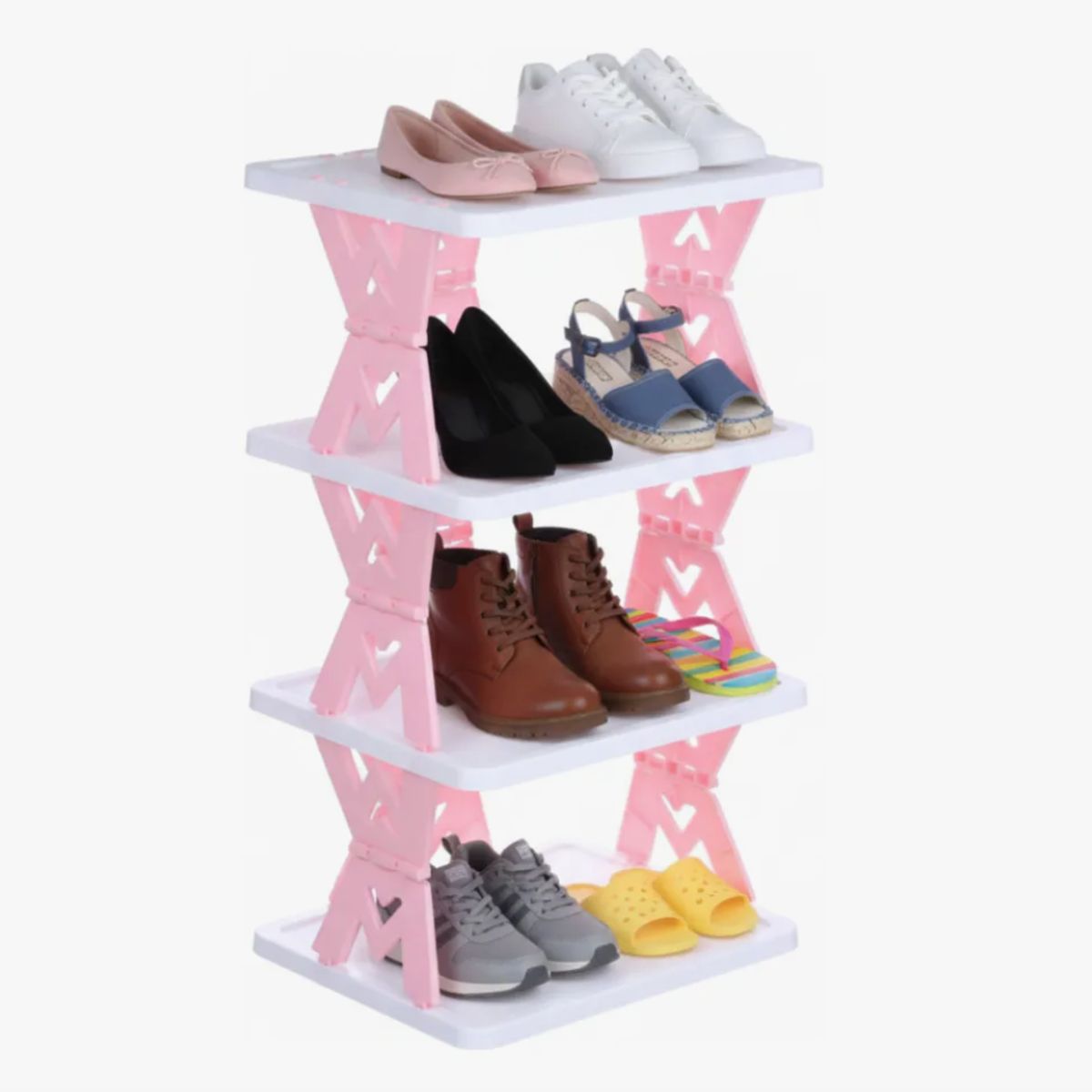 IRM - Zapatero Organizador Plegable De 4 Niveles 53x27x27cm Rosa