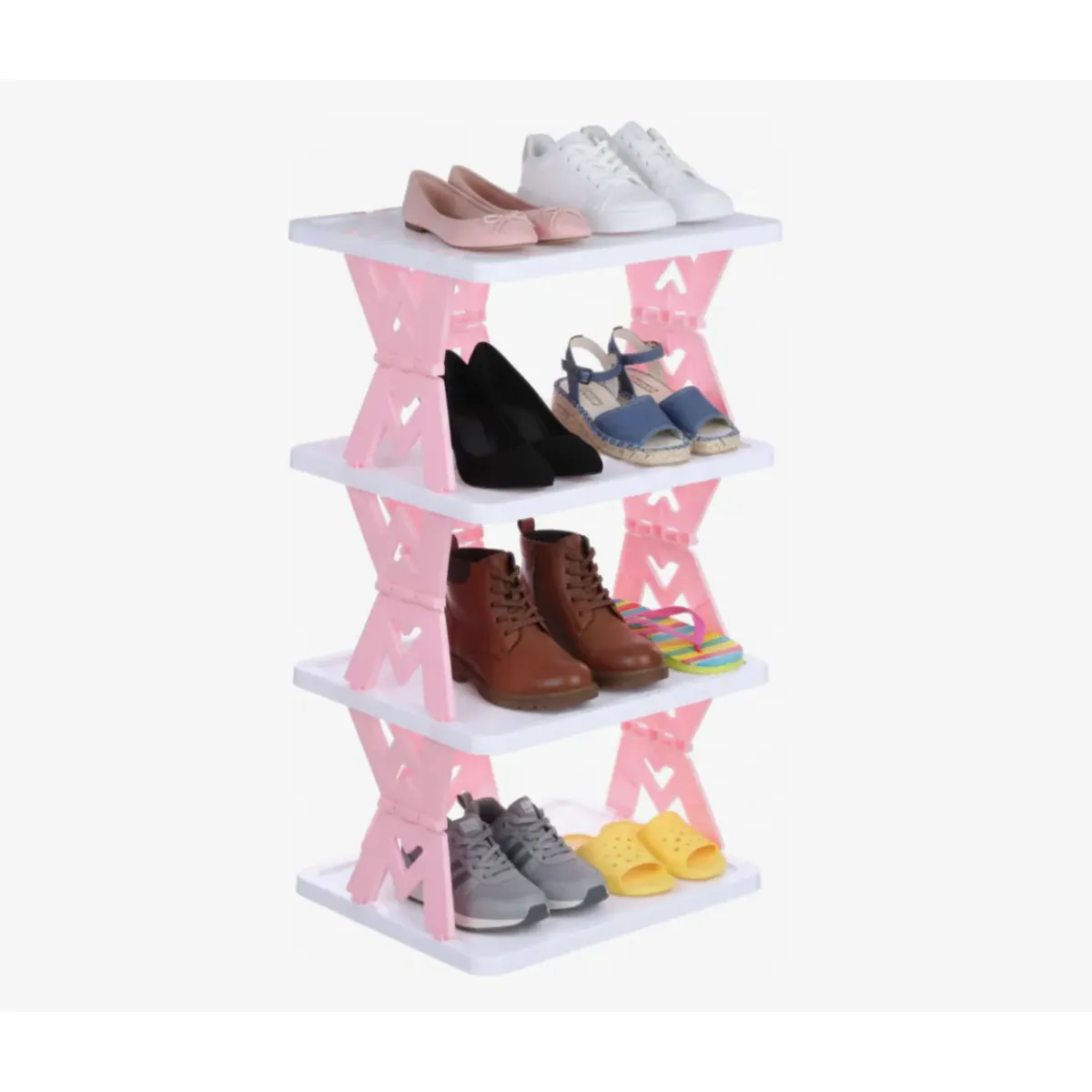 IRM - Zapatero Organizador Plegable De 4 Niveles 53x27x27cm Rosa