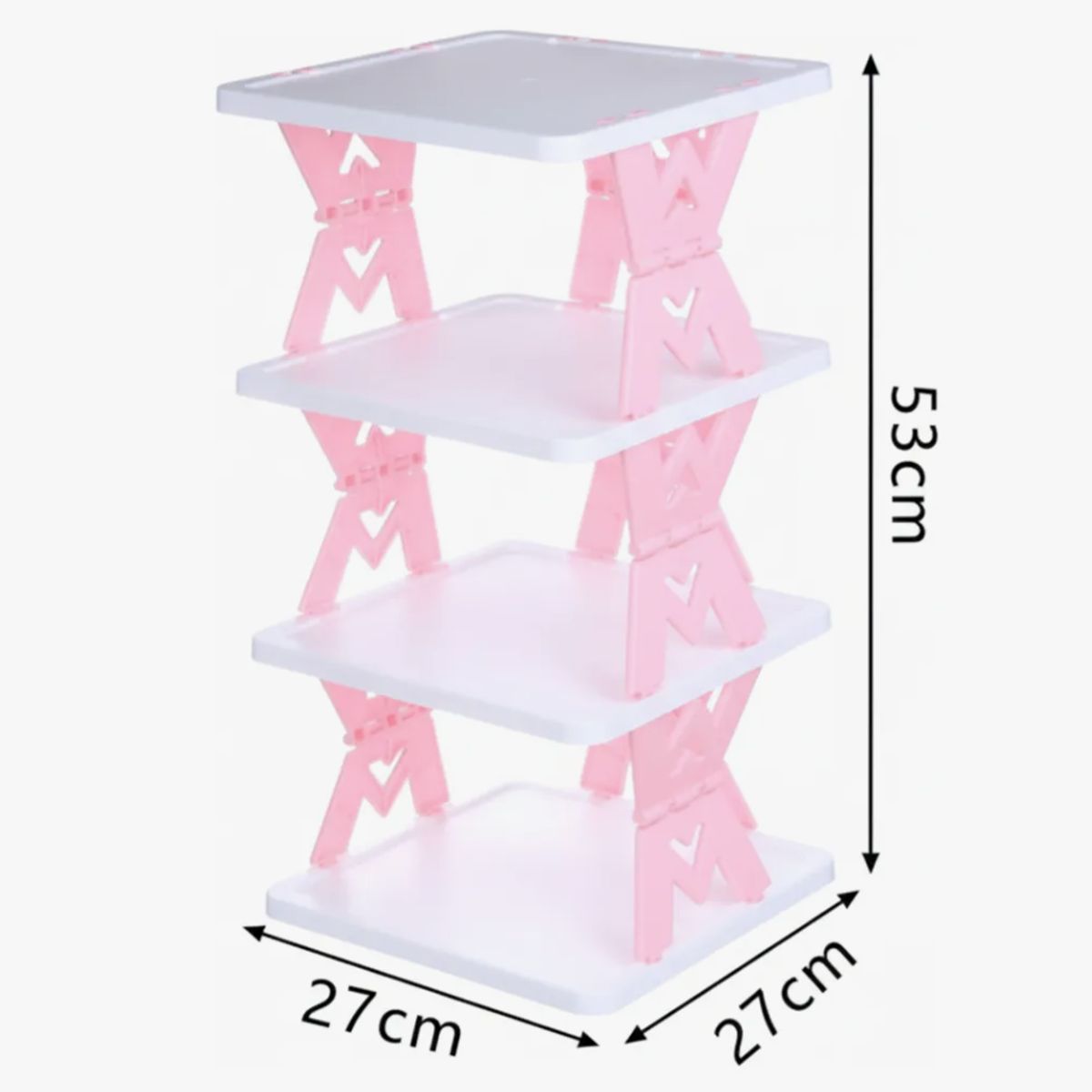IRM - Zapatero Organizador Plegable De 4 Niveles 53x27x27cm Rosa