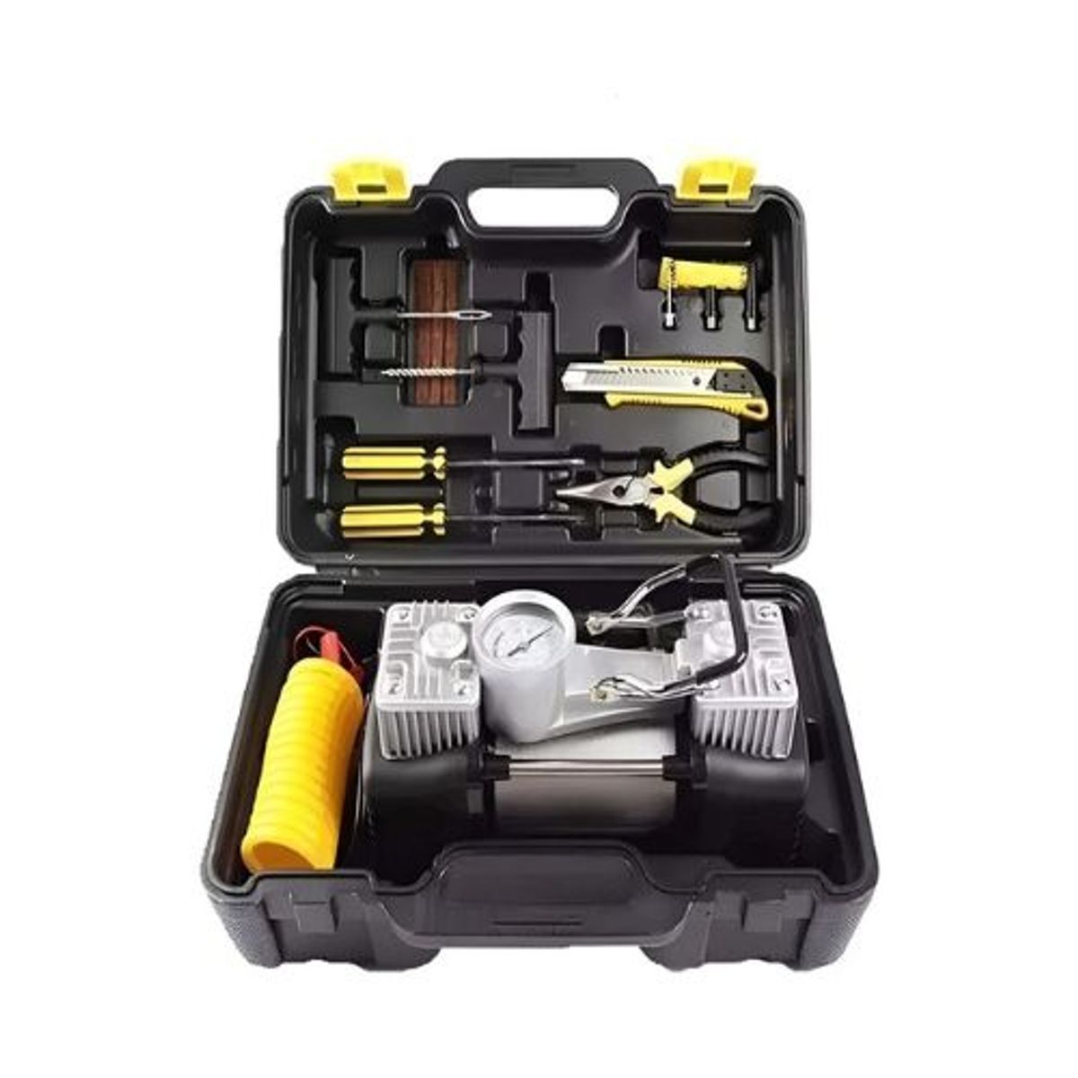 GENERICO - Compresor de Aire Astr Doble Cilindro 70LMin Negro 150PSI Portátil