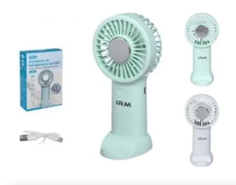 IRM Mini Ventilador Portátil Recargable Usb De Mano Celeste