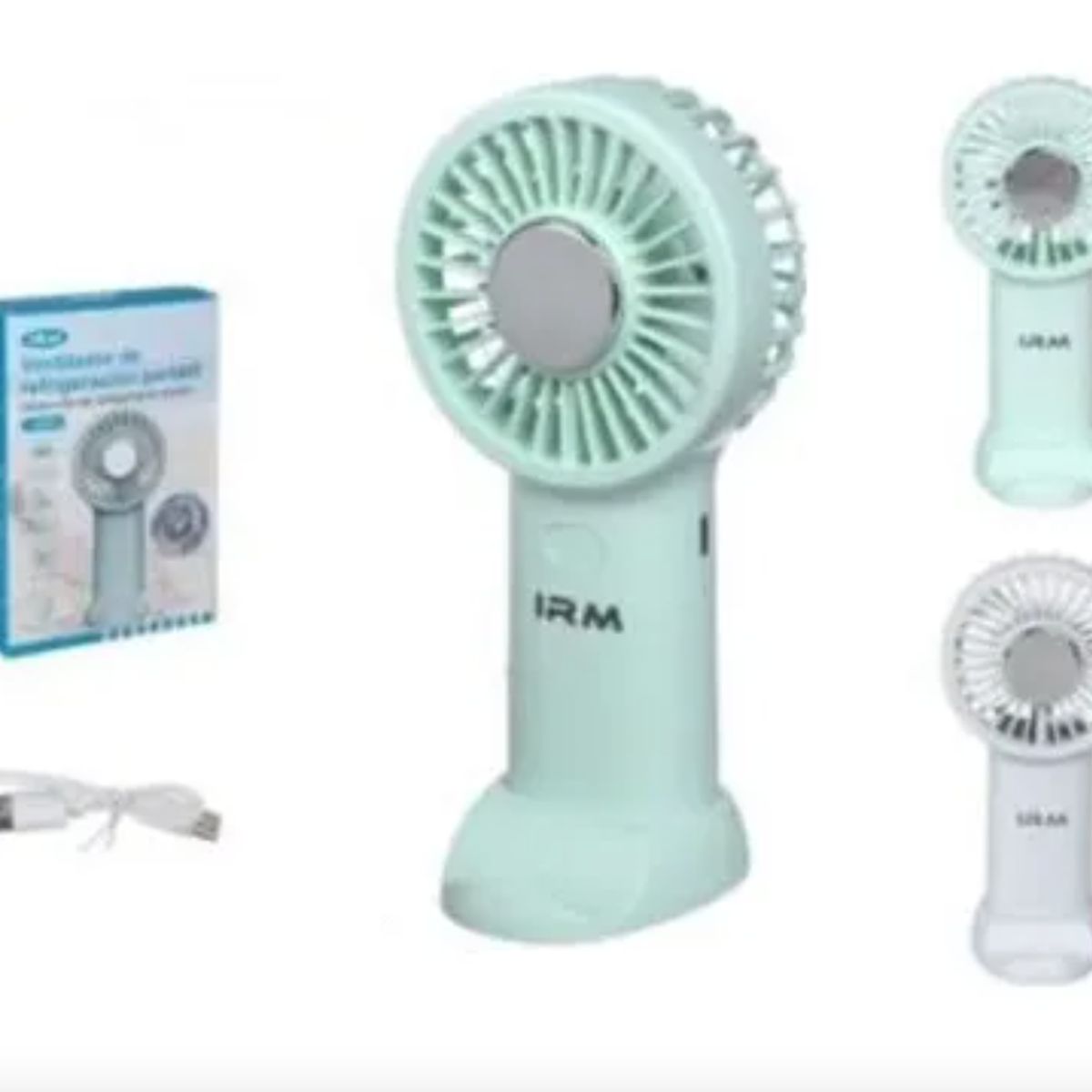 IRM - Mini Ventilador Portátil Recargable Usb De Mano Celeste