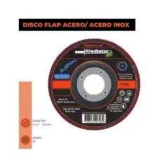 GLADIATOR - DISCO FLAP 4 1/2" ACERO/ACERO INOX GR80 DFZ 811580