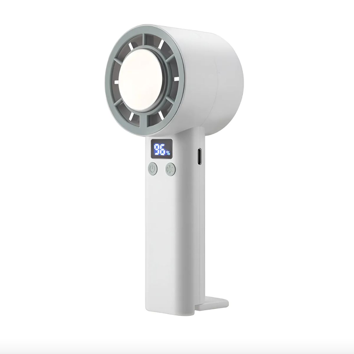 IRM - Mini Ventilador De Mano Portátil Soporte Plegable Y Pantalla Blanco
