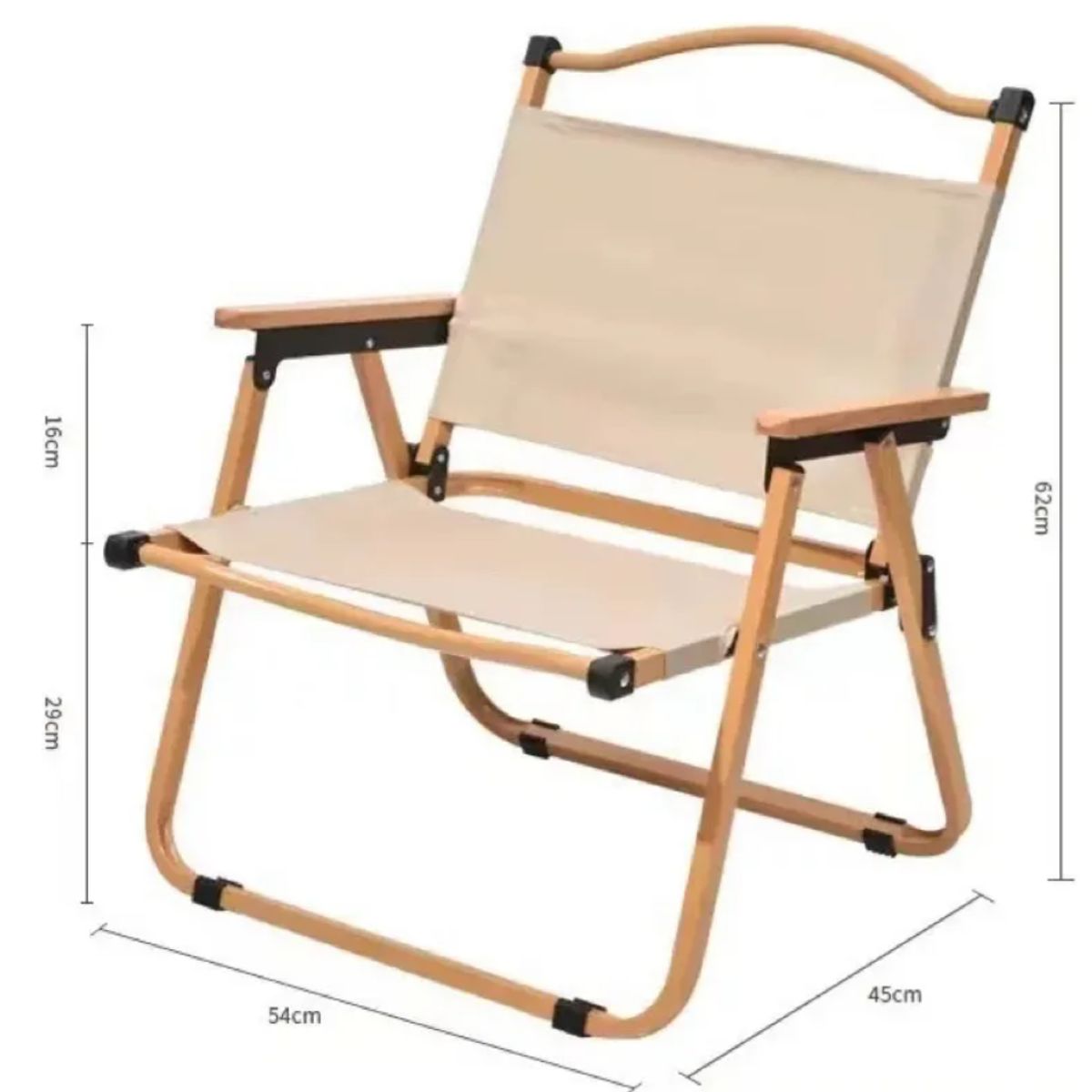 OKAY - Silla Reforzada Plegable Portátil Para Camping Playa Picnic Beige