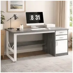 HOMER DESIGN - Escritorio Moderno Con Cajoneras 100x60x72cm Para Oficina