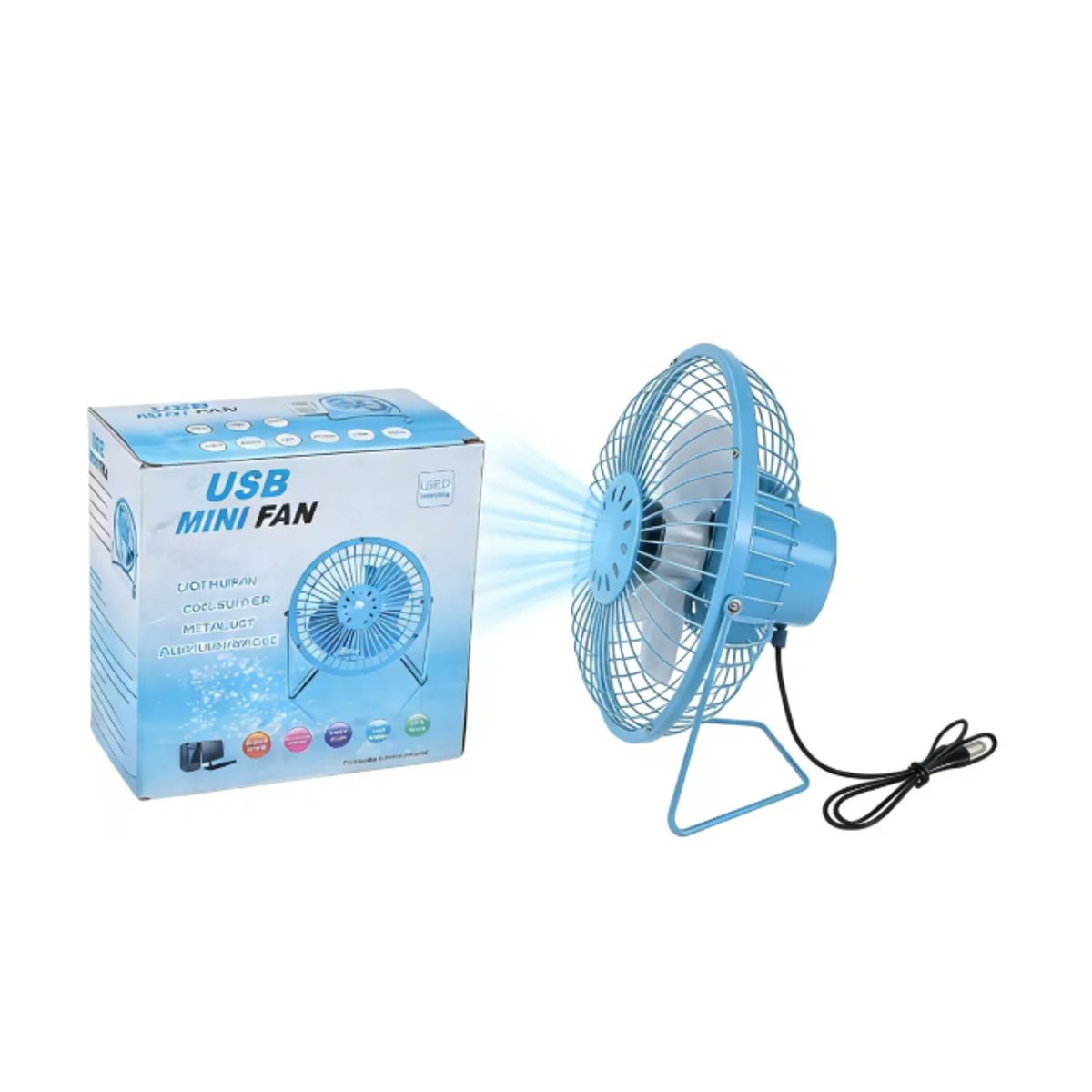 IRM - Ventilador Usb Portátil Irm 01451 Compacto 6 Pulgadas Celeste