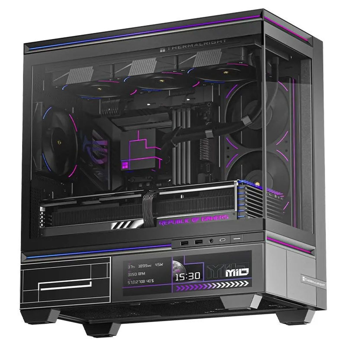 GENERICO - Thermalright Gabinete TL-M10 Vision Black M-ATX pantalla LCD