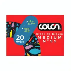 GENERICO - Pack 3 Block de Dibujo Medium n°99 20 Hojas Colón