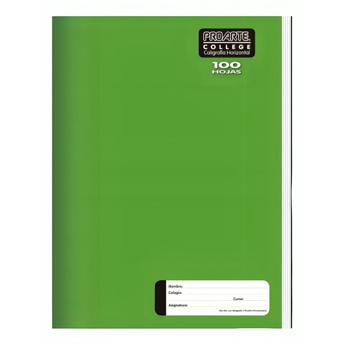 PROARTE - Pack 4 Cuaderno College Liso Caligrafía Horizontal 100 Hojas  Proarte