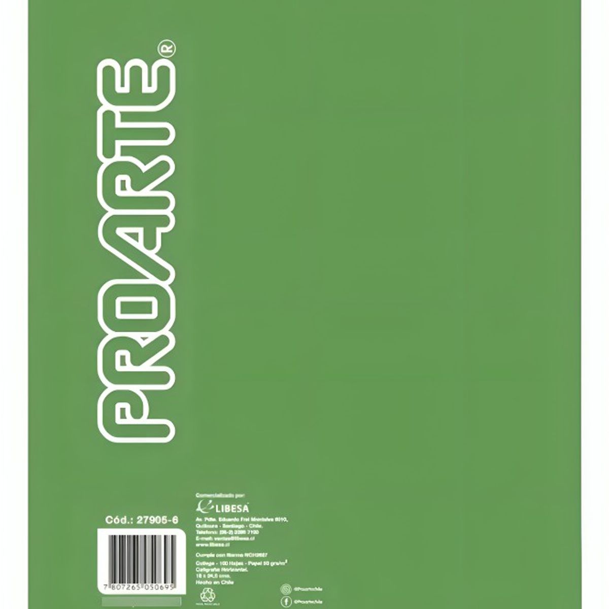PROARTE - Pack 4 Cuaderno College Liso Caligrafía Horizontal 100 Hojas  Proarte