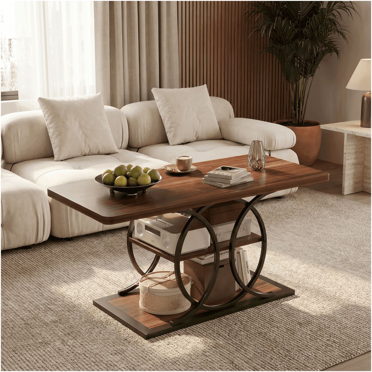 HOMER DESIGN - Mesa De Centro Minimalista Con Cubierta De Melamina 50x120cm