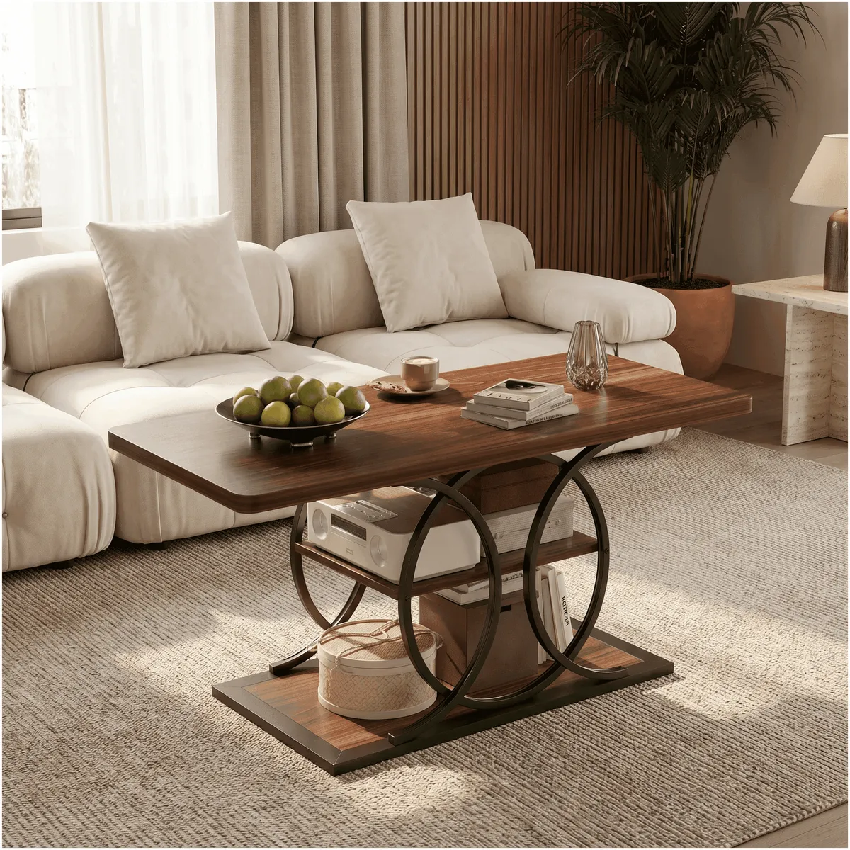 HOMER DESIGN - Mesa De Centro Minimalista Con Cubierta De Melamina 50x120cm