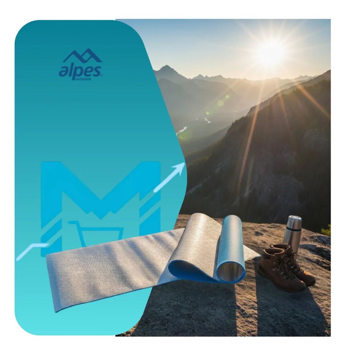 ALPES - Colchoneta Aislante Termico Camping Aluminizado 6mm Alpes