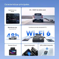 DDPAI - Cámara De Vehículo Frontal 4K GPS ADAS Z50 PRO