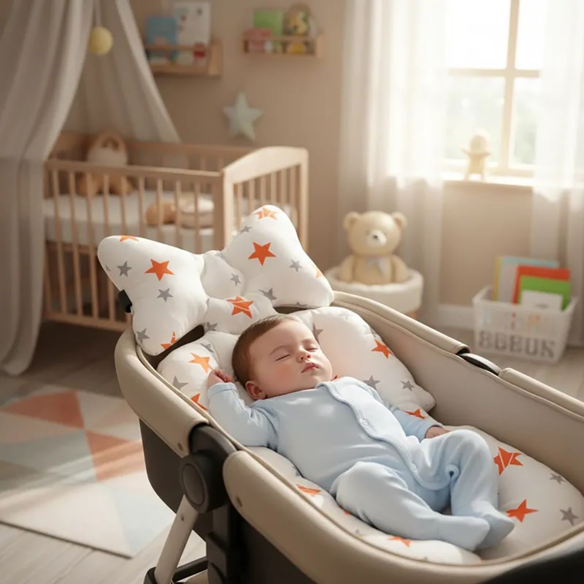 GENERICO - Cojin Para Coche De Bebe Acolchado Modelo Estrellas