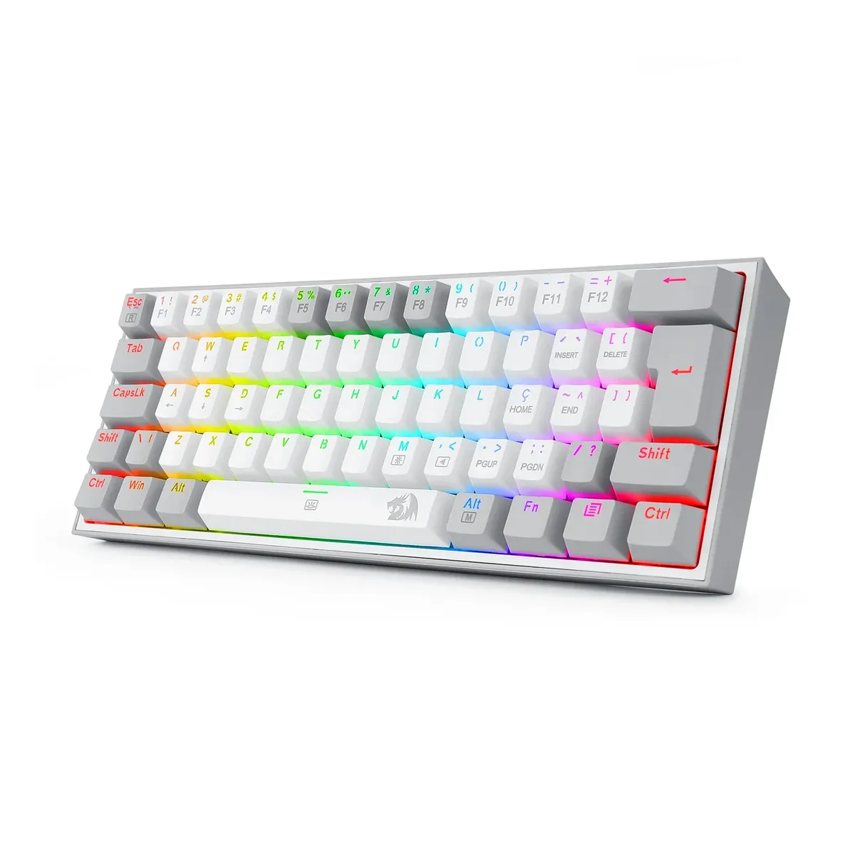 REDRAGON - Teclado Gamer Redragon Fizz K617 RGB Mecánico Switch Red Blanco con Gris