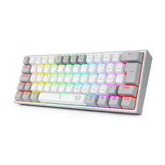 REDRAGON - Teclado Gamer Fizz K617 RGB Mecánico Switch Red Blanco con Gris