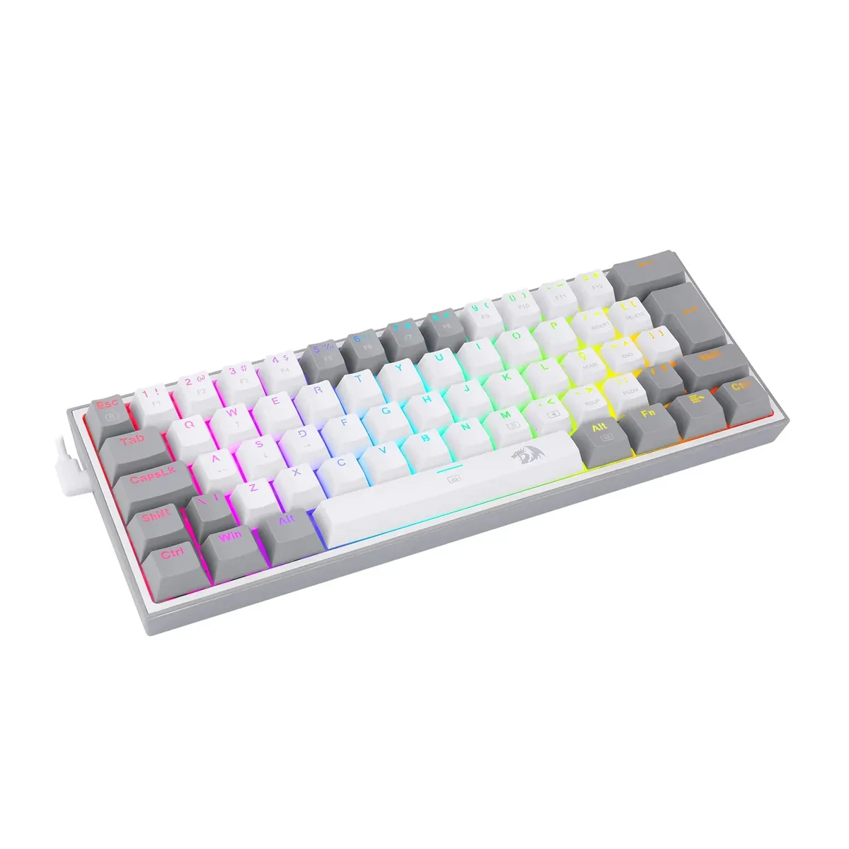 REDRAGON - Teclado Gamer Redragon Fizz K617 RGB Mecánico Switch Red Blanco con Gris