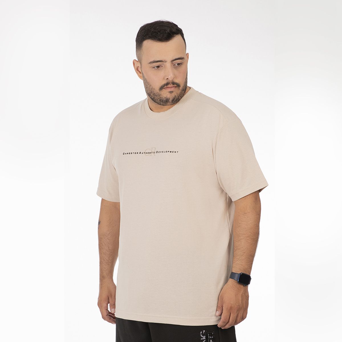 GANGSTER - Plus Polera MC Textura Kendall Beige Gangster