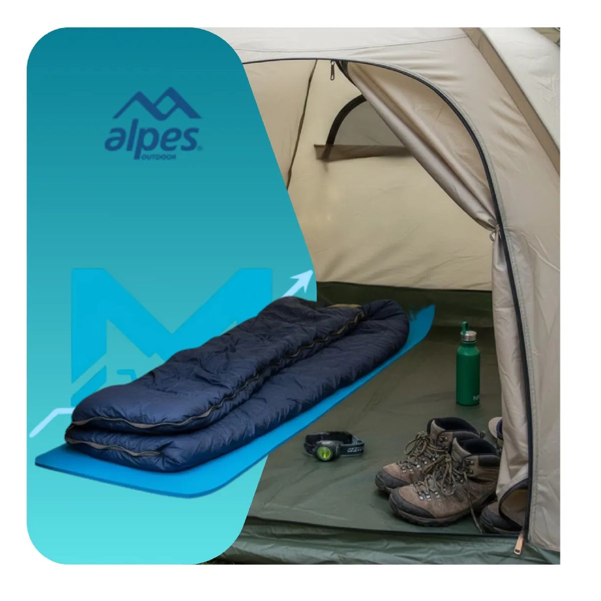 ALPES - Aislante Camping Alpes Goma Eva 6mm Ligero 180x50cm Azul