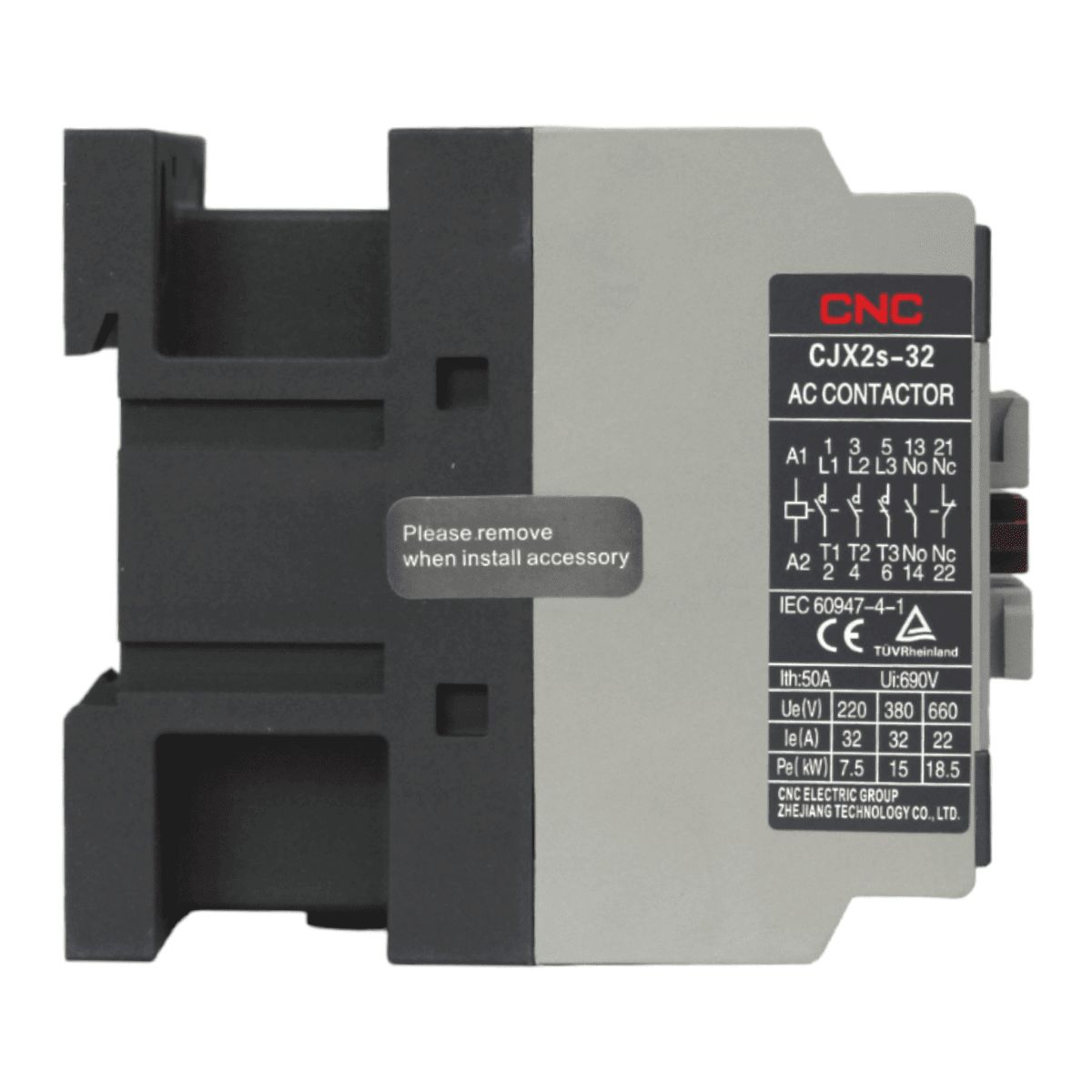GENERICO - Contactor Trifasico 32A 1NO+1NC Bobina 220V CNC - CJX2s
