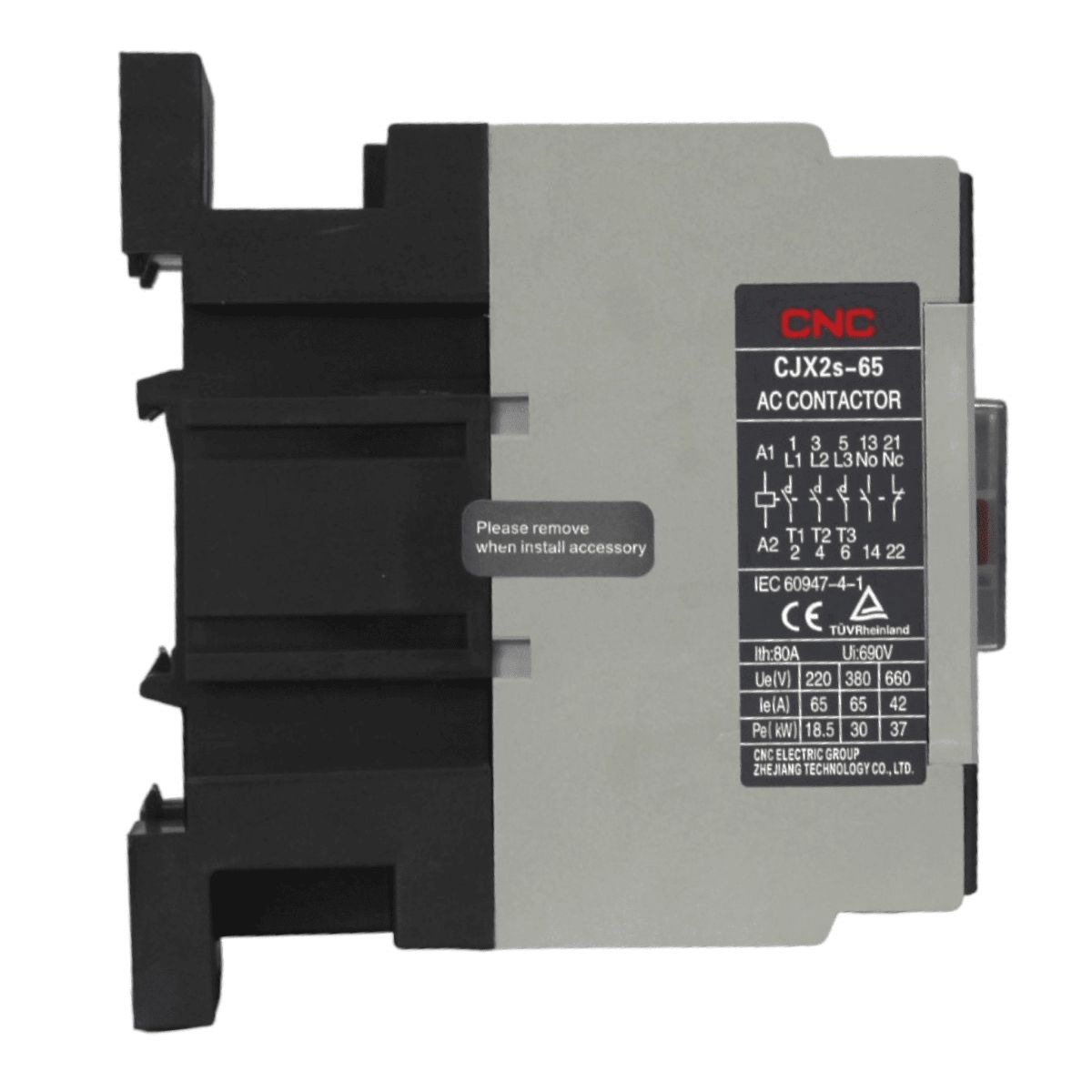 GENERICO - Contactor Trifasico 65A 1NO+1NC Bobina 220V CNC - CJX2s