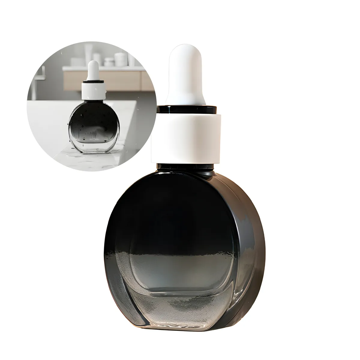 GENERICO - 12 Frascos Vidrio Gotero Pipeta Gotario 20ML Negro