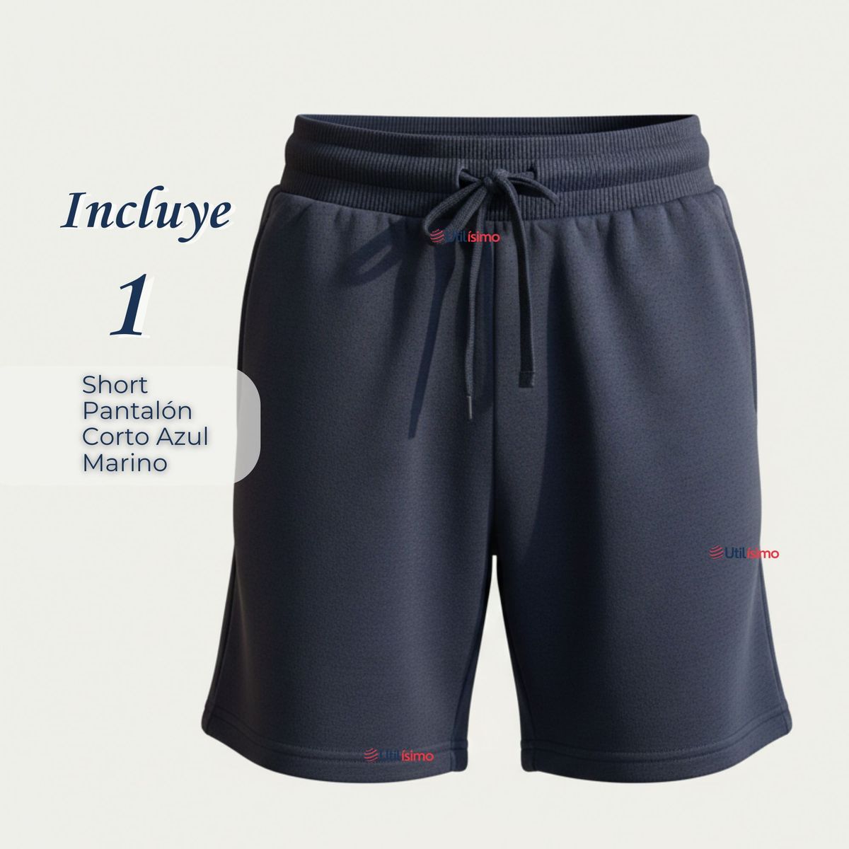 UTILISIMO - Pantalon Corto Short Niño Algodón Deportivo Escolar Azul Marino