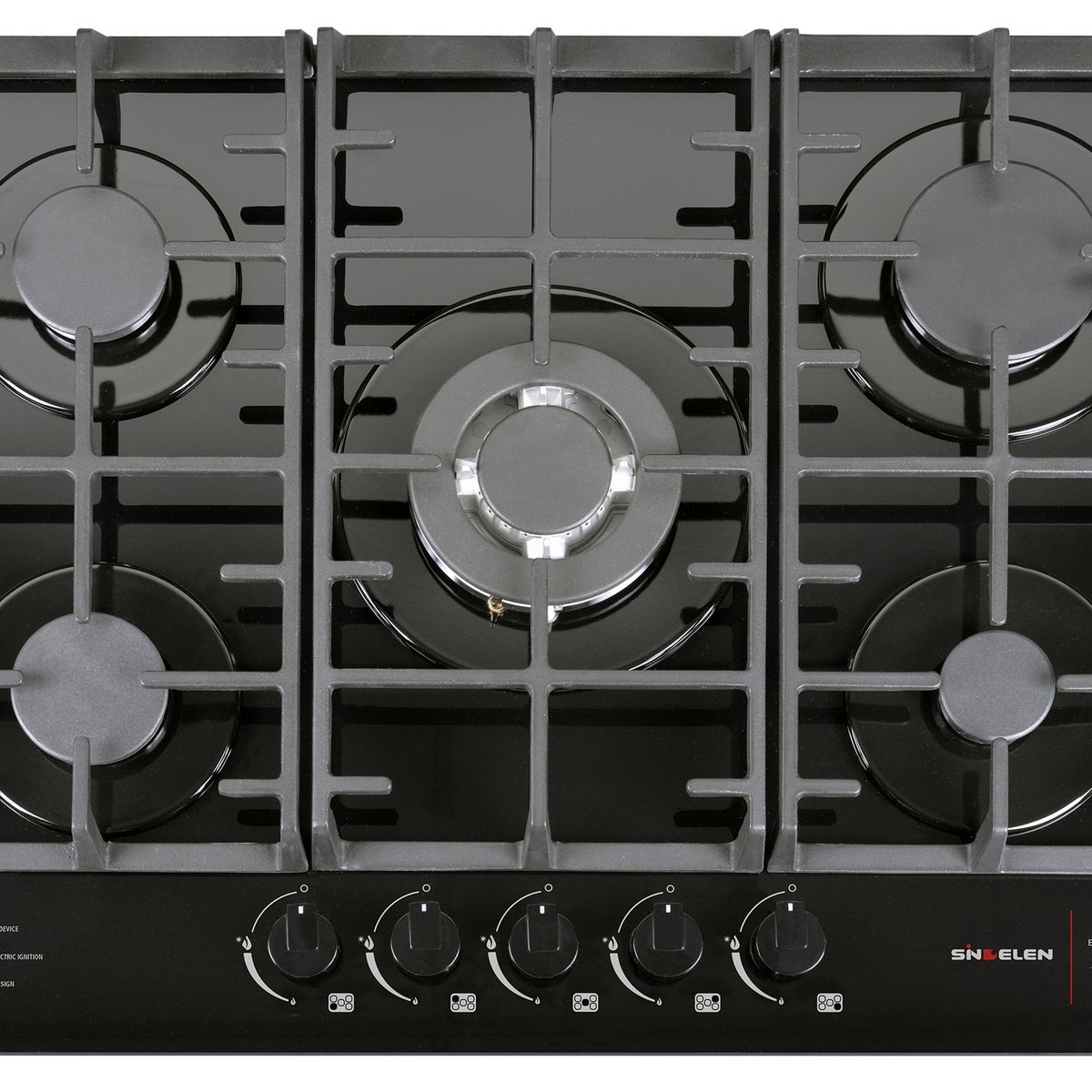 SINDELEN - Encimera Gas Vidrio Templado CEG-4800NG 5 Quemadores