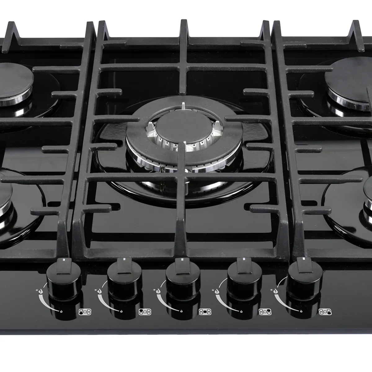 SINDELEN - Encimera Gas Vidrio Templado CEG-4800NG 5 Quemadores