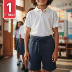 UTILISIMO - Pantalon Corto Short Niño Algodón Deportivo Escolar Azul Marino