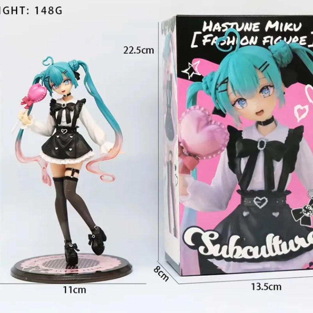 GENERICO - Figura Hatsune Miku Gotica Lolita Muñeca Vocaloid Kawaii