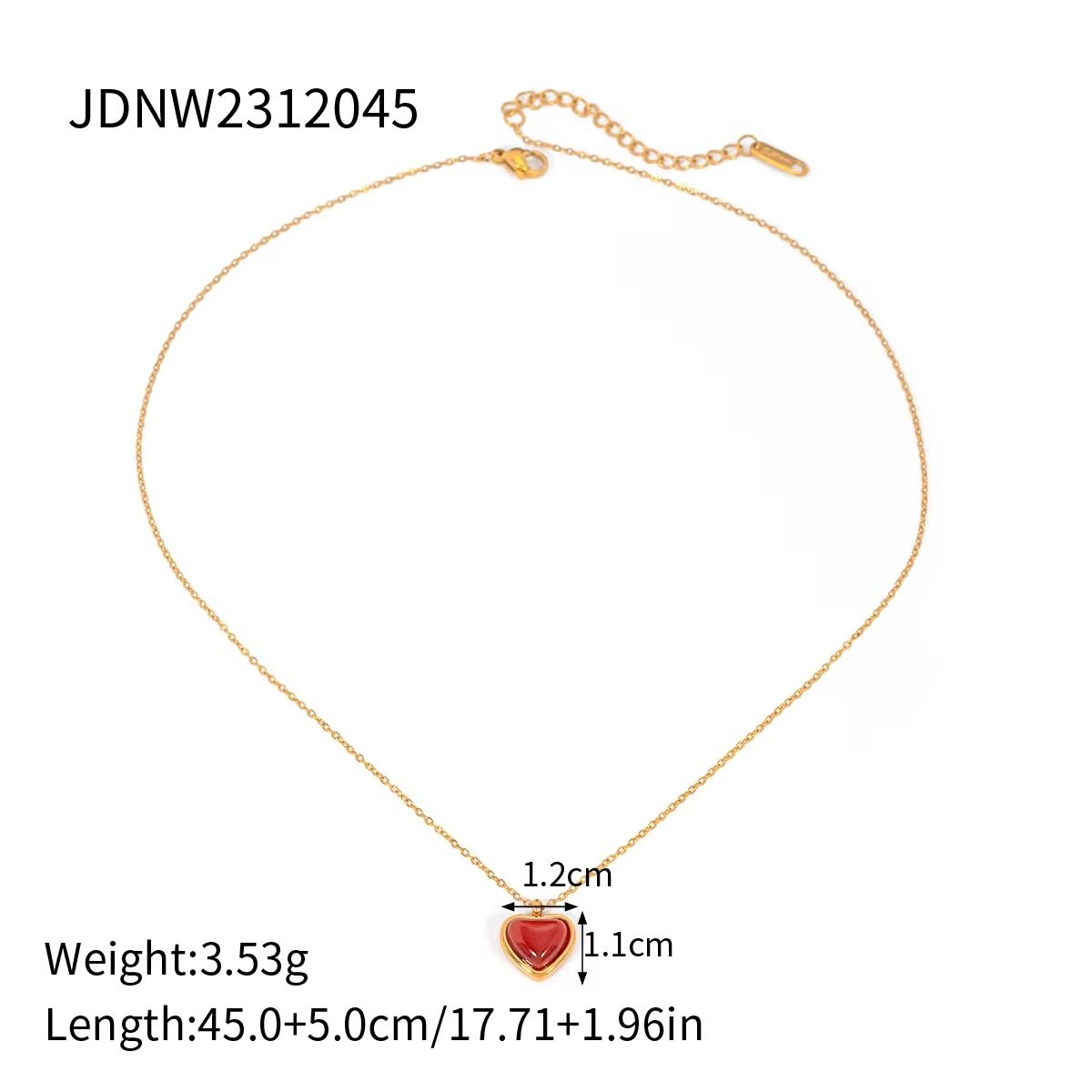 LUXURYJOYAS - Collar Corazón piedra ágata sello oro 18k LUXURYJOYAS