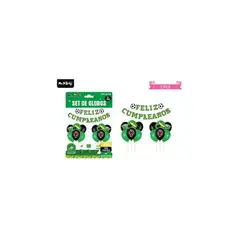 GENERICO - Set de globos látex y guirnalda con fútbol 21pcs